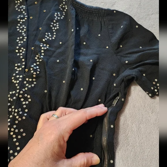 1930s -40s Vintage Rayon Crepe Gown - Picture 8 of 14